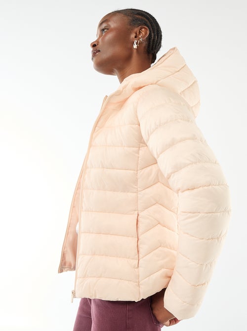 Cazadora ligera acolchada con capucha lisa - Kiabi Cazadora ligera acolchada con capucha lisa - Kiabi