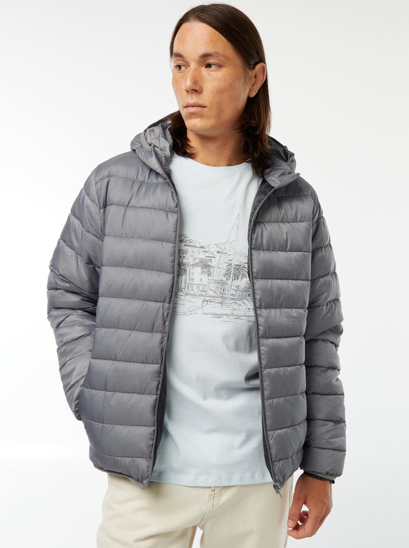 Cazadora ligera con capucha Gris - Kiabi