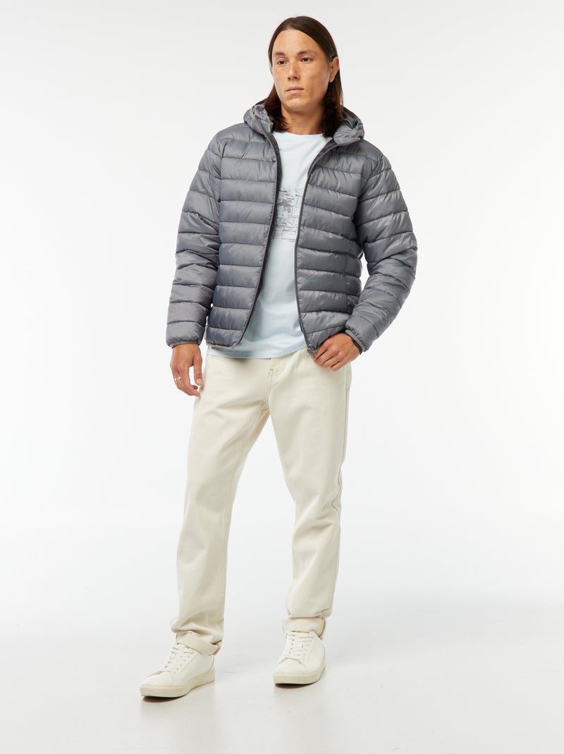 Cazadora ligera con capucha Gris - Kiabi