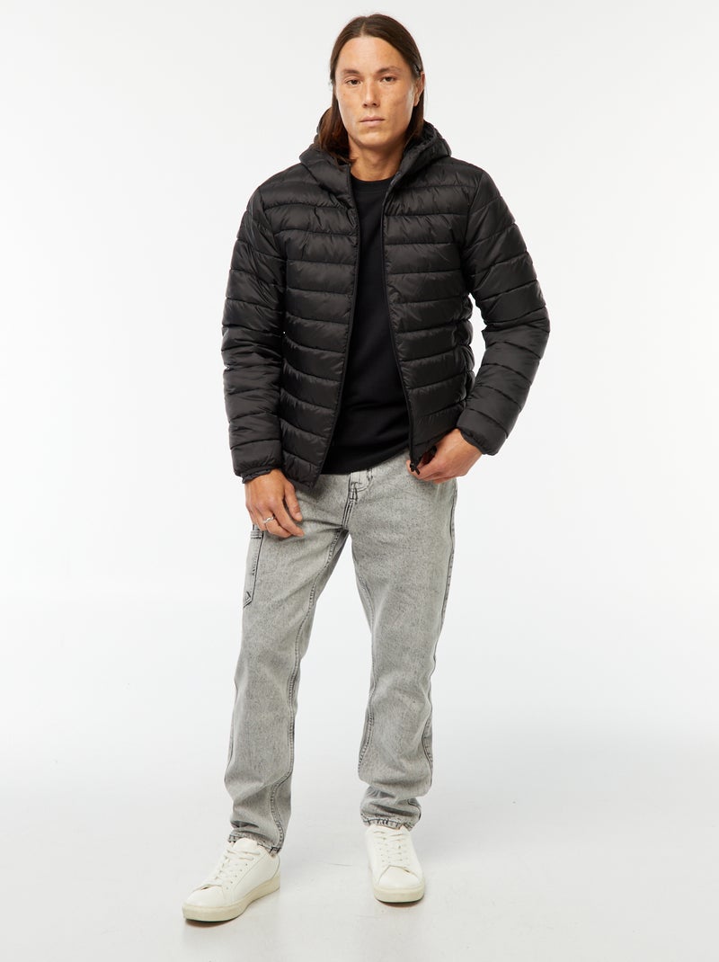 Cazadora ligera con capucha negro - Kiabi