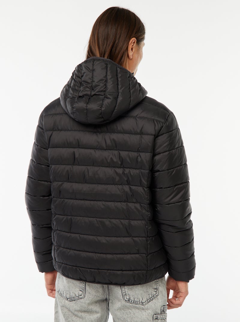 Cazadora ligera con capucha negro - Kiabi