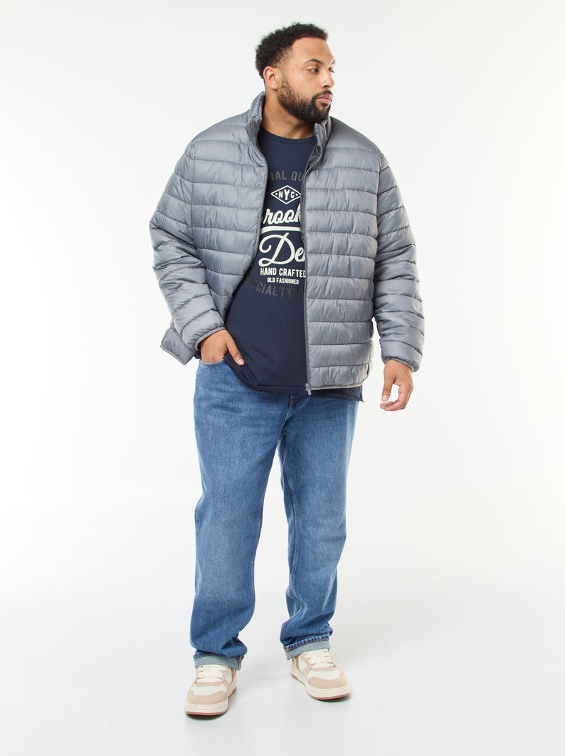 Cazadora ligera lisa de manga larga y cuello alto Gris - Kiabi