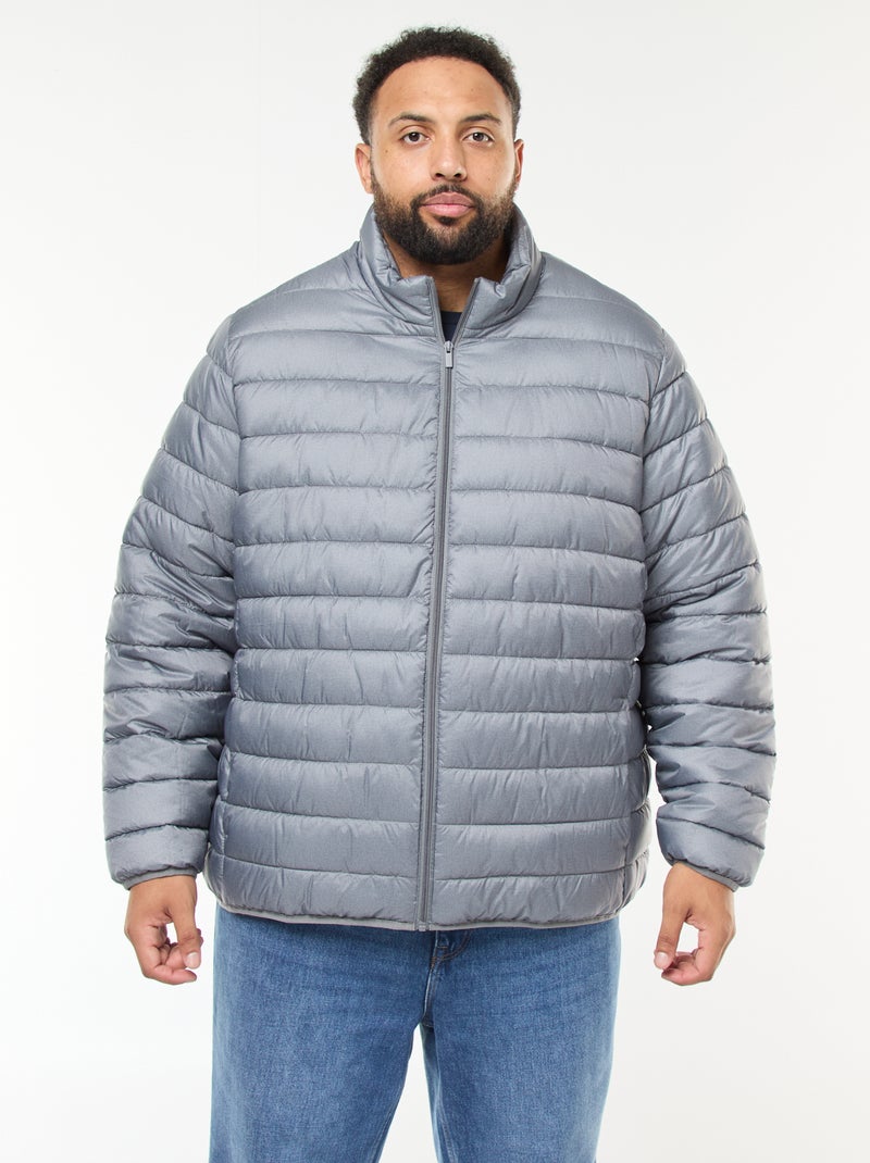 Cazadora ligera lisa de manga larga y cuello alto Gris - Kiabi