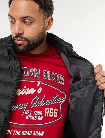 Cazadora ligera lisa de manga larga y cuello alto