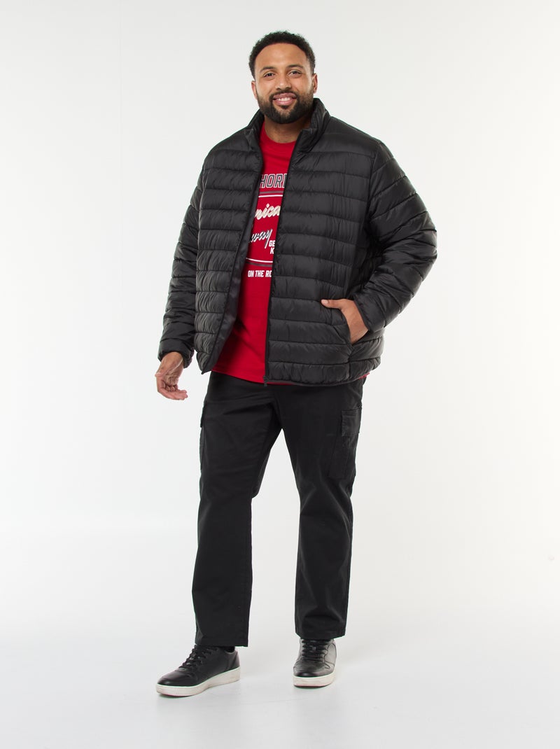 Cazadora ligera lisa de manga larga y cuello alto Negro - Kiabi