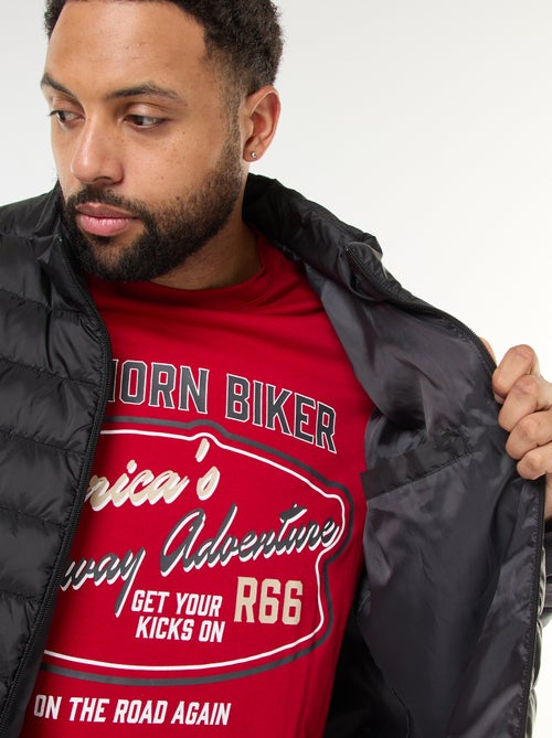 Cazadora ligera lisa de manga larga y cuello alto - Kiabi