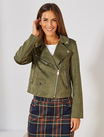 Cazadora motera de antelina - Kiabi