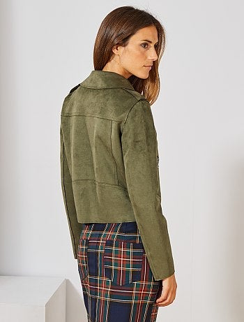 Cazadora motera de antelina - Kiabi