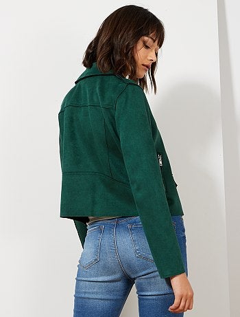 Cazadora motera de antelina - Kiabi