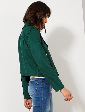 Cazadora motera de antelina - Kiabi