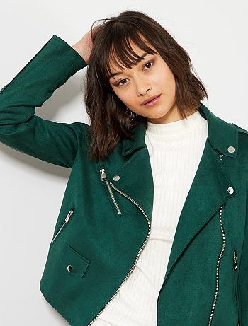 Cazadora motera de antelina - Kiabi