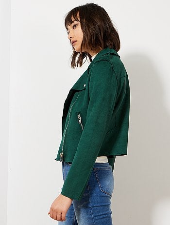 Cazadora motera de antelina - Kiabi