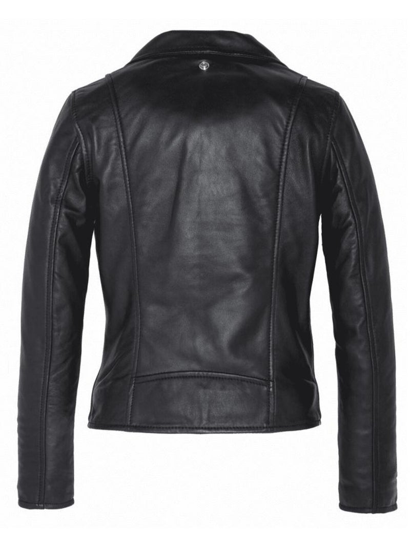 Cazadora Perfecto de Cuero para Mujer Schott Negro - Kiabi