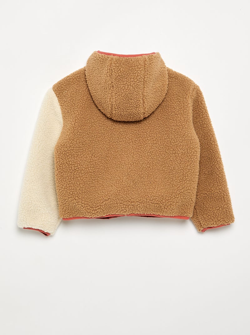 Cazadora reversible con un lado efecto borreguito Beige - Kiabi
