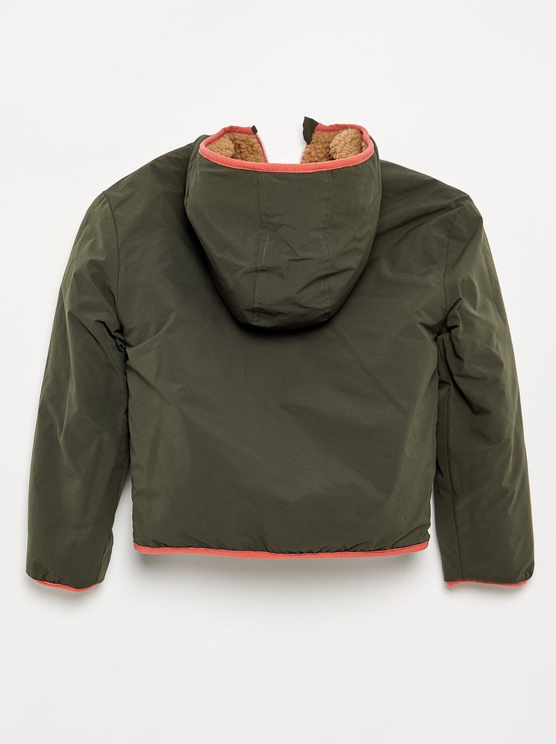 Cazadora reversible con un lado efecto borreguito Beige - Kiabi