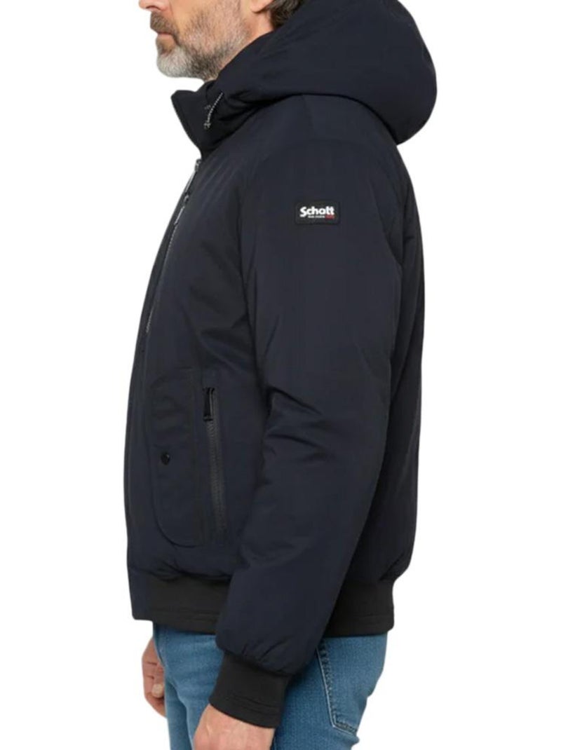 Cazadora Schott con capucha Azul marino - Kiabi