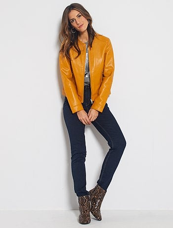 Cazadora sintética con cremallera - Kiabi