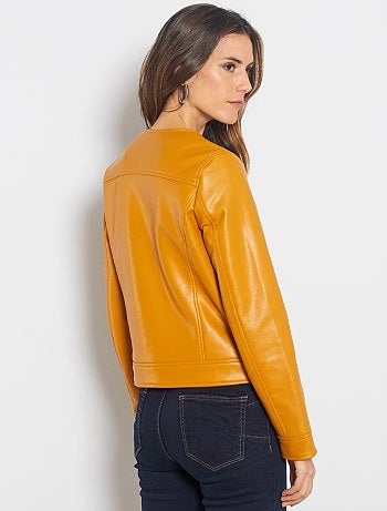 Cazadora sintética con cremallera - Kiabi