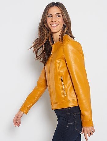 Cazadora sintética con cremallera - Kiabi