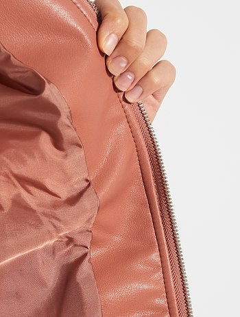 Cazadora sintética con cremallera - Kiabi