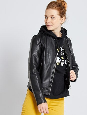 Cazadora sintética con cremallera - Kiabi