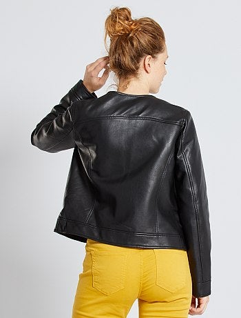 Cazadora sintética con cremallera - Kiabi