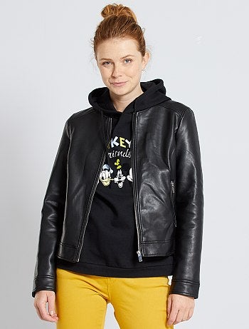 Cazadora sintética con cremallera - Kiabi