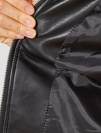 Cazadora sintética con cremallera - Kiabi