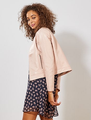 Cazadora sintética con cremallera - Kiabi