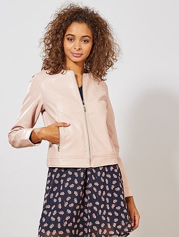 Cazadora sintética con cremallera - Kiabi