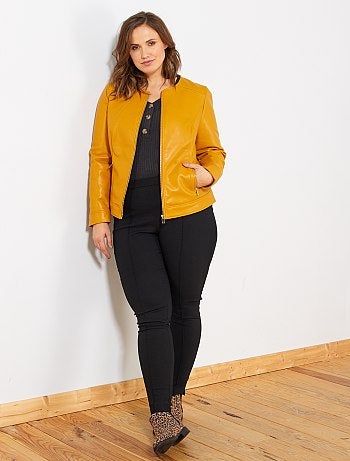 Cazadora sintética sin cuello - Kiabi