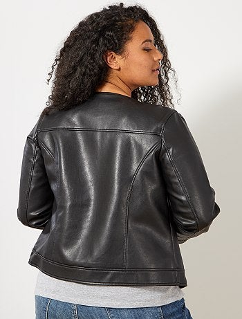 Tallas grandes mujer - Cazadora sintética sin cuello - Kiabi