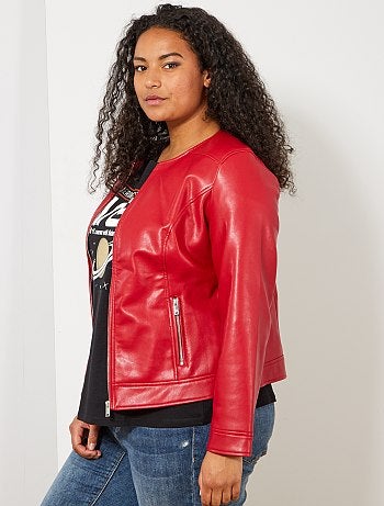 Cazadora sintética sin cuello - Kiabi