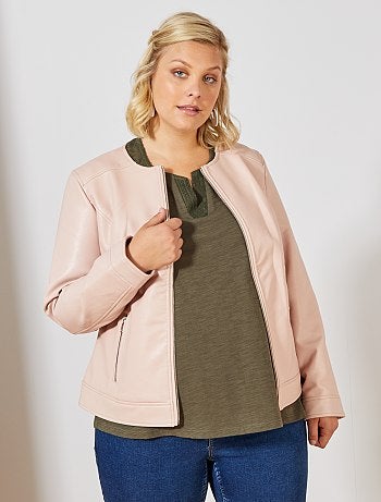 Cazadora sintética sin cuello - Kiabi