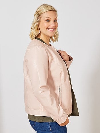 Cazadora sintética sin cuello - Kiabi