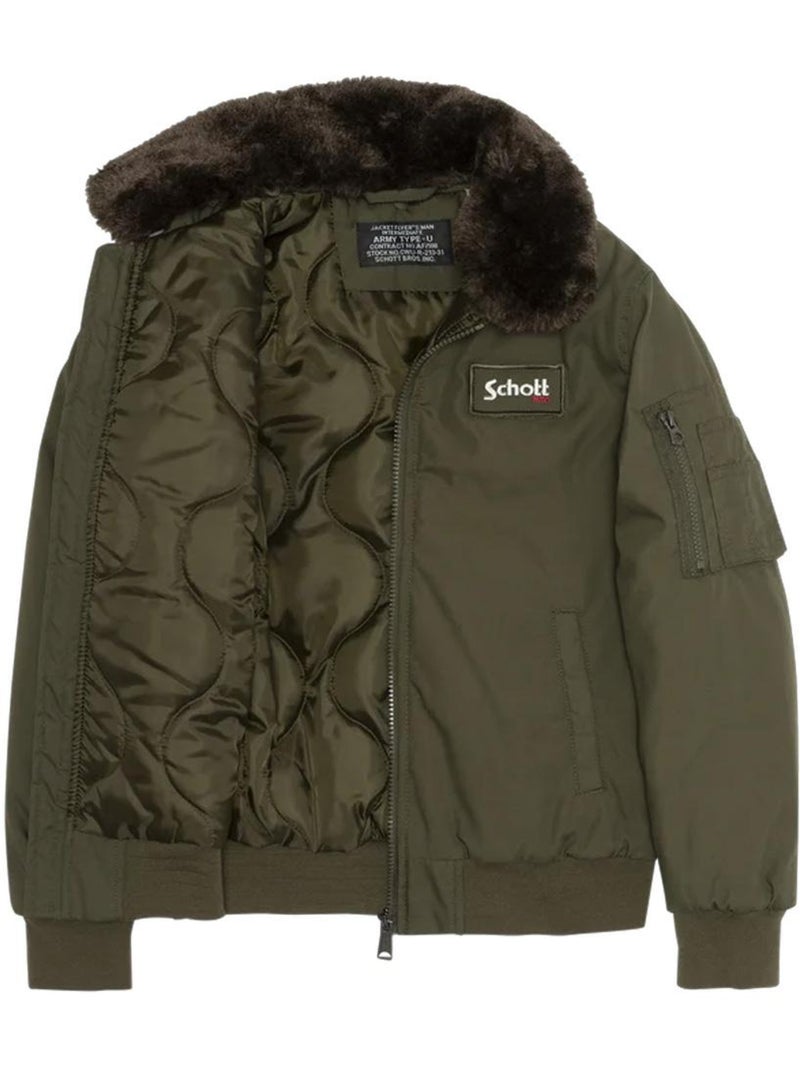 Cazadora són Schott para Hombre Verde caqui claro - Kiabi