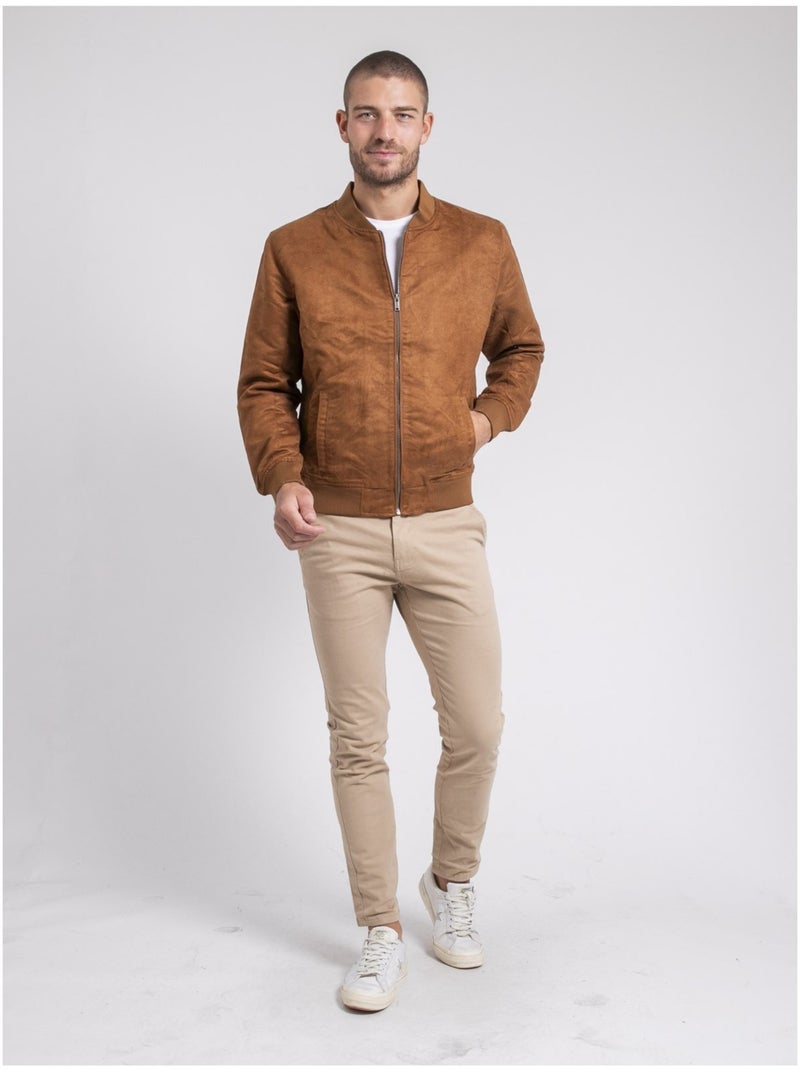 Cazadora teddy de ante sintético ZEGAN Marrón - Kiabi