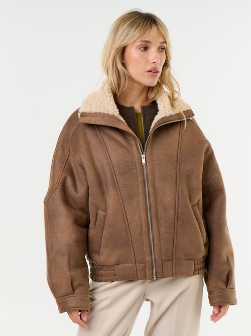 Cazadora tipo borrego estilo aviador - Kiabi
