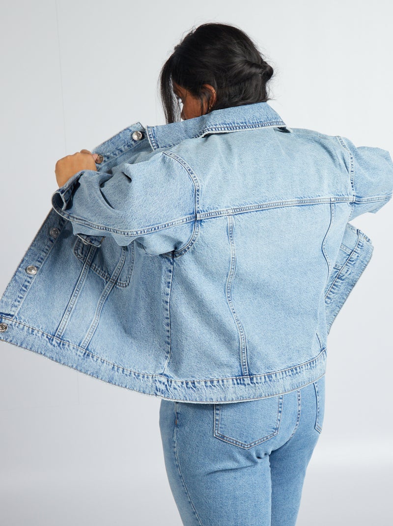 Cazadora vaquera con corte retro AZUL - Kiabi