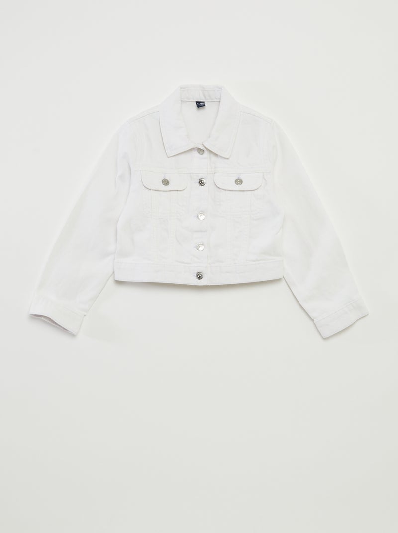 Cazadora vaquera cropped blanco - Kiabi
