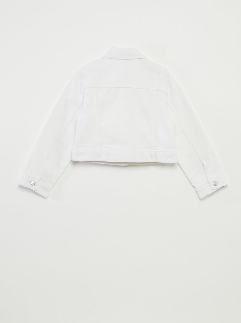 Cazadora vaquera cropped blanco - Kiabi