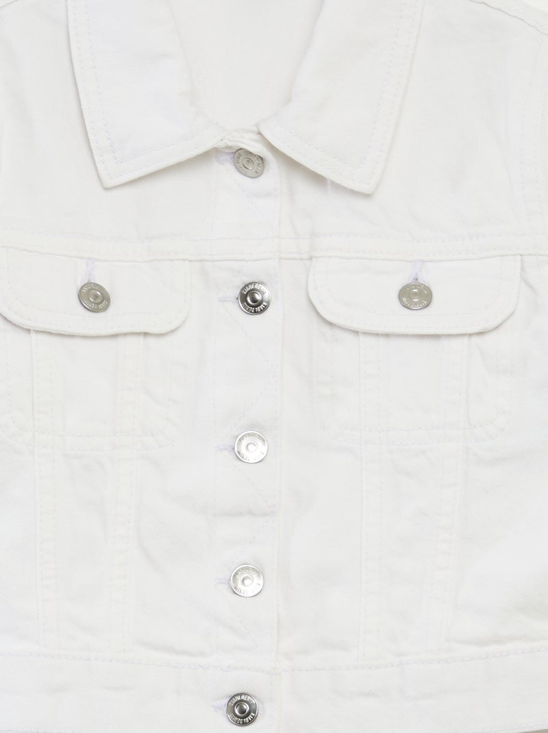 Cazadora vaquera cropped blanco - Kiabi