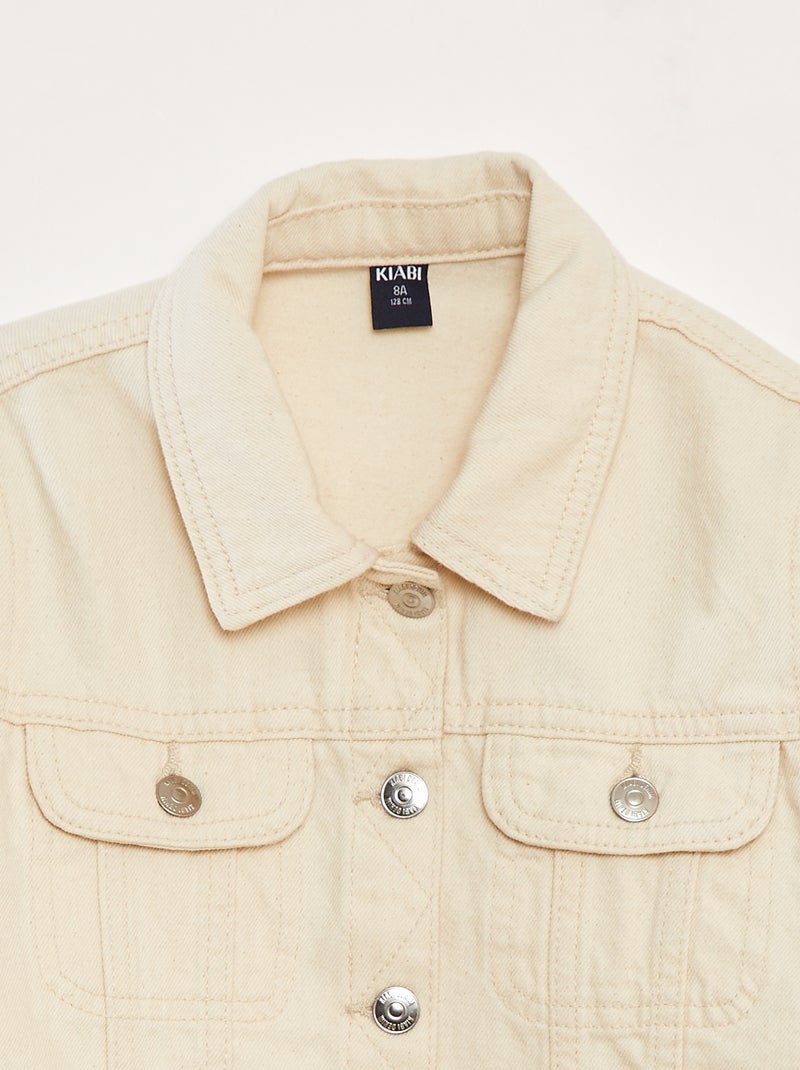 Cazadora vaquera cropped BLANCO - Kiabi
