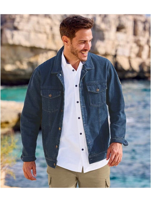 Cazadora vaquera de denim con cuello de puntas libres wild explorer - Kiabi