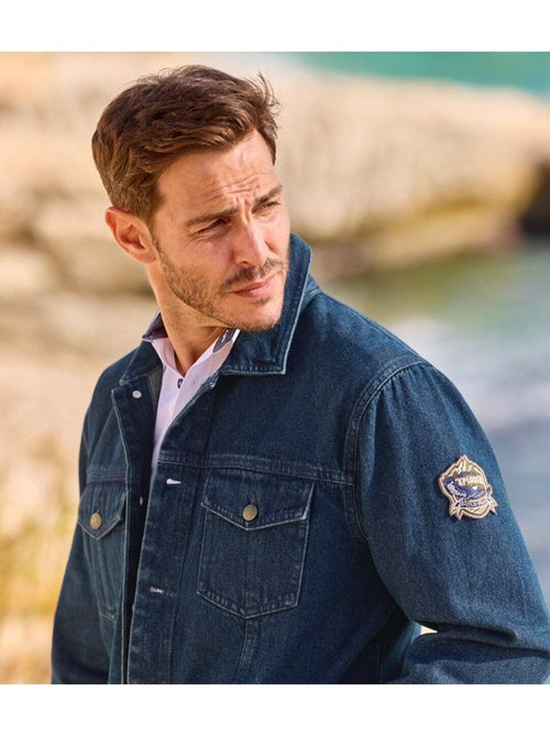 Cazadora vaquera de denim con cuello de puntas libres wild explorer - Kiabi