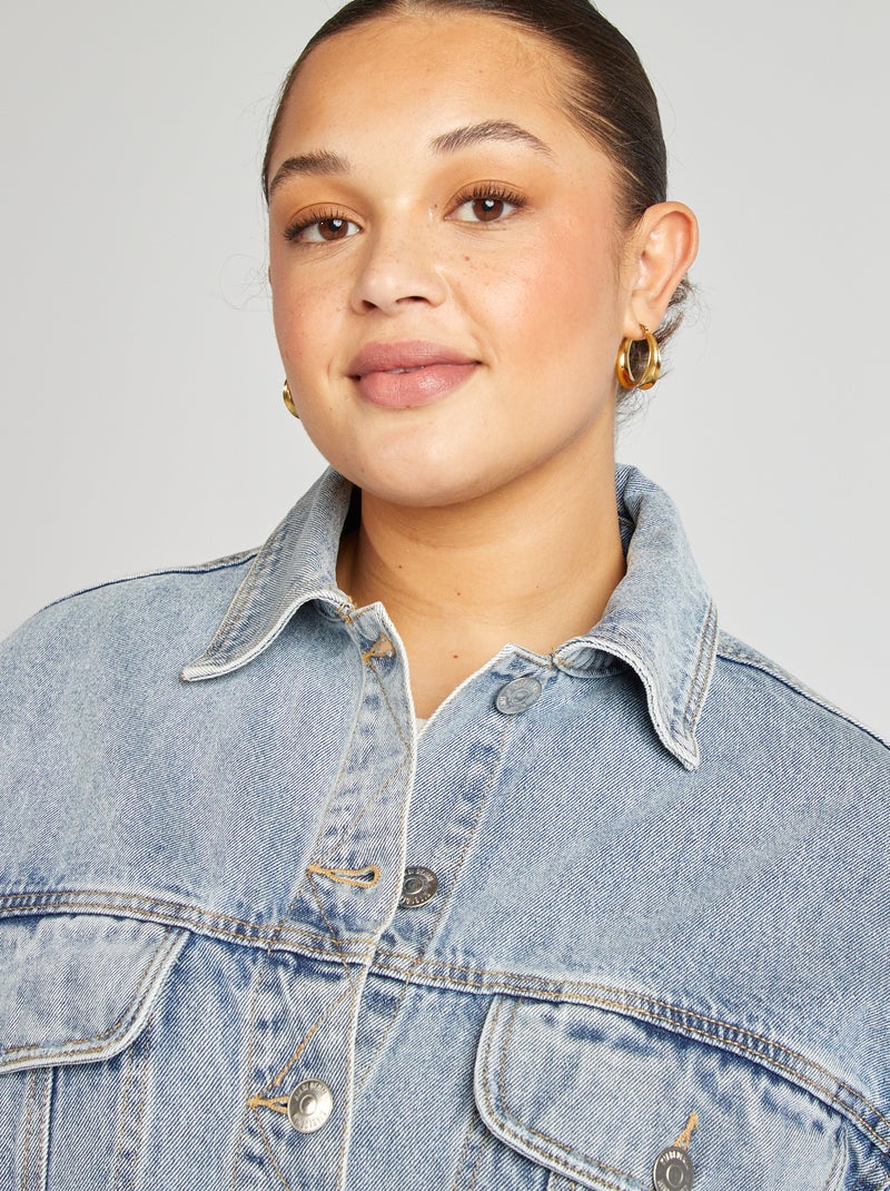 Cazadora vaquera de manga larga AZUL - Kiabi