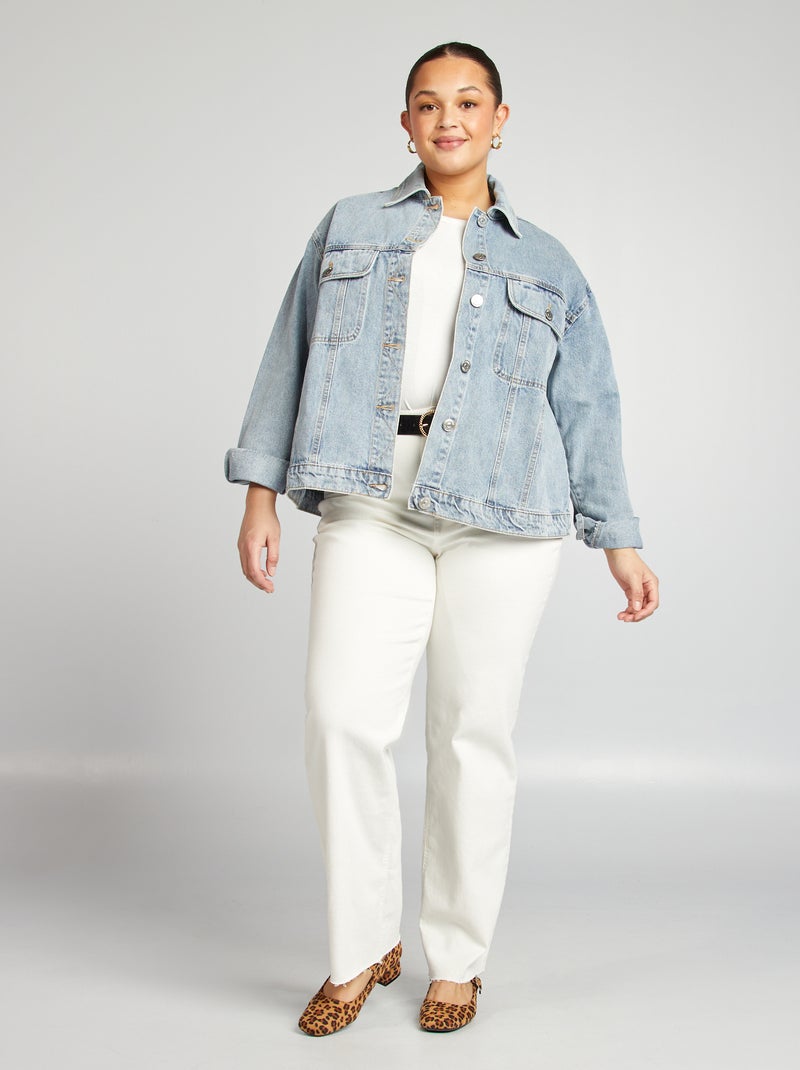 Cazadora vaquera de manga larga AZUL - Kiabi