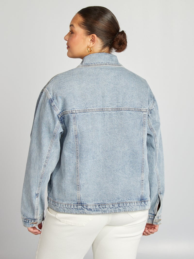 Cazadora vaquera de manga larga AZUL - Kiabi