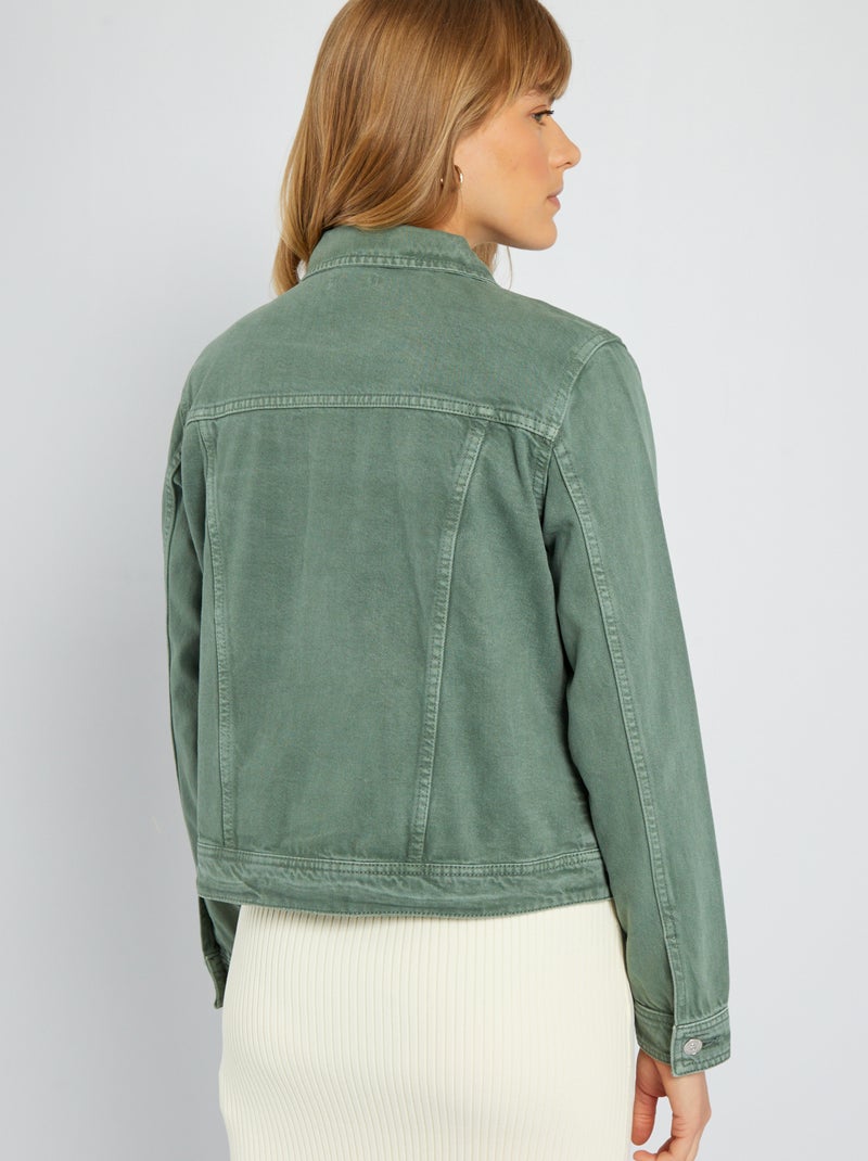 Cazadora vaquera verde gris - Kiabi