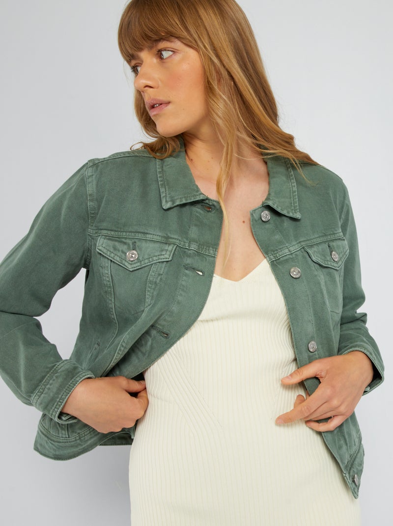 Cazadora vaquera verde gris - Kiabi